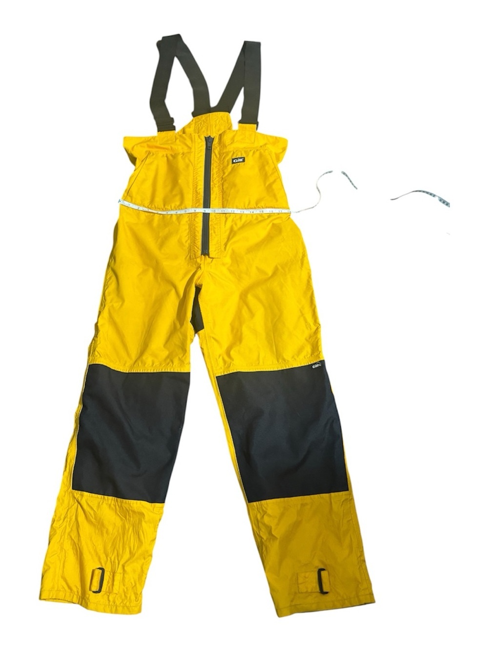 Vintage Gill Waterproof Sailing Bib Overalls Yellow Black Small Fishing Size S - Picture 4 of 16